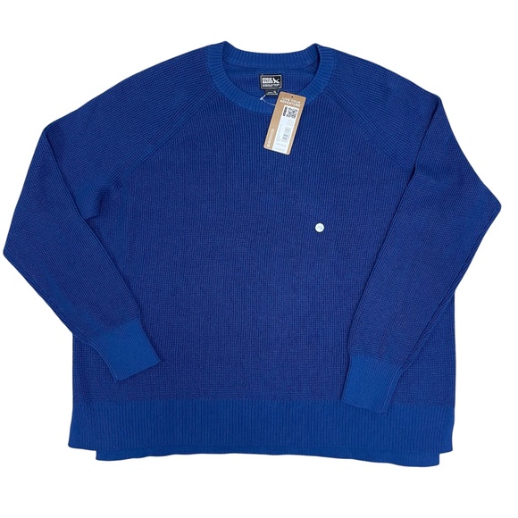 Eddie Bauer Crew Neck Knit Sweater Blue 100% Cotton Women’s XL NEW WITH TAGS - Picture 1 of 13